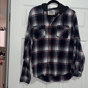 Urban Pipeline Blue and Red Plaid Hoodie Men’s Medium